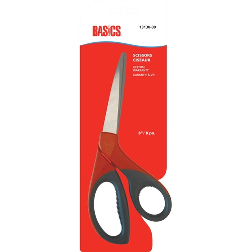 Basics® Scissors 8" Bent Handle - 8" (203.20 mm) Overall Length - Bent - Stainless Steel - Scissors - BAO1313000