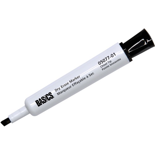 Basics® Dry Erase Whiteboard Markers Chisel Black - 10 / Box