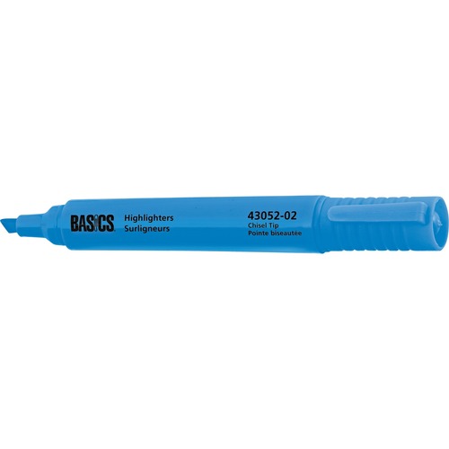 Basics® Highlighters Blue 12/box - Chisel Marker Point Style - Blue - 12 / box