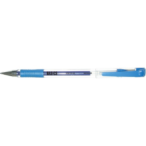 Basics® Gel Stick Pens 0.7 mm Blue 12/box - 0.7 mm Pen Point Size - Blue Gel-based Ink - 12 / box