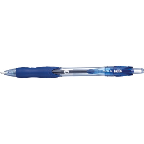 Basics® Retractable Ball Point Pens Medium Point Blue 12/box - Medium Pen Point - Retractable - Blue - 12 / box