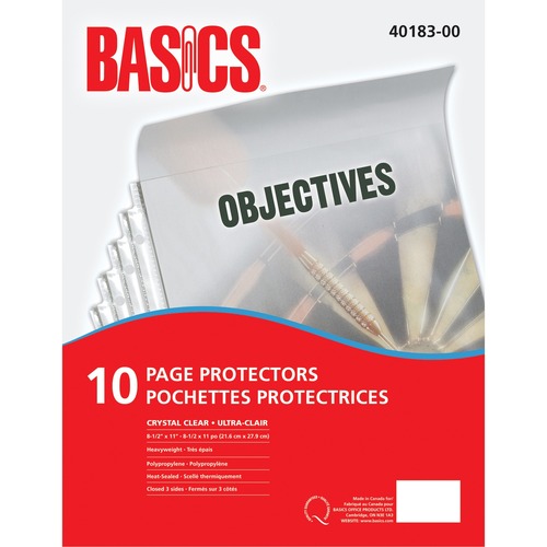 Basics® Page Protectors 3 mil Clear Letter 10/pkg - For Letter 8 1/2" x 11" Sheet - Rectangular - Clear - 10 / Pack