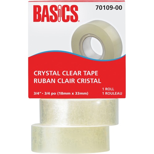 Basics® Crystal Clear Tape Refill 3/4" (18 mm x 33 m) - 36.1 yd (33 m) Length x 0.71" (18 mm) Width - Crystal Clear