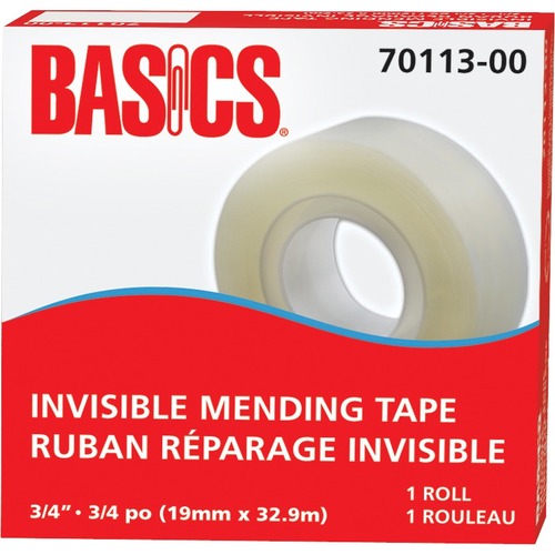 Basics® Invisible Mending Tape Refill 3/4" (19 mm x 32.9 m) - 36 yd (32.9 m) Length x 0.75" (19 mm) Width - 1 Each - Clear