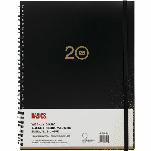 Basics® Weekly Diary Wire Bound 11" x 8-1/2" - Business Diaries - BAO6124000
