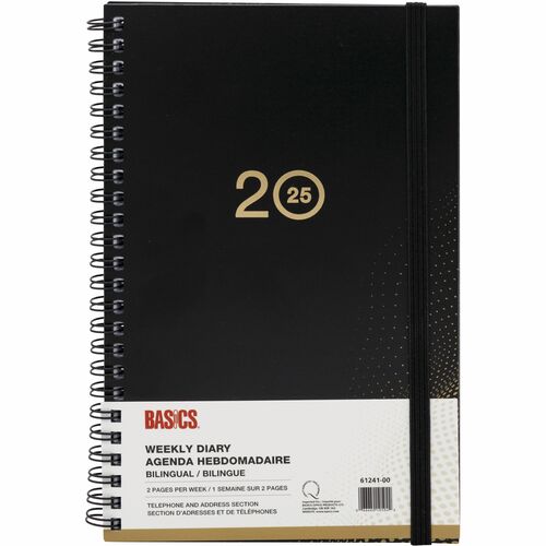 Basics® Weekly Diary Wire Bound 8" x 5", 2024 - Business Diaries - BAO6124100