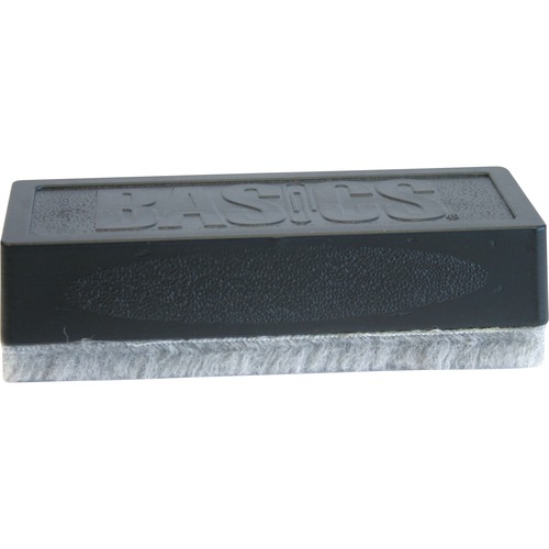 Basics® Whiteboard Eraser - 5" (127 mm) Width x 2" (50.80 mm) Length - Black - Plush