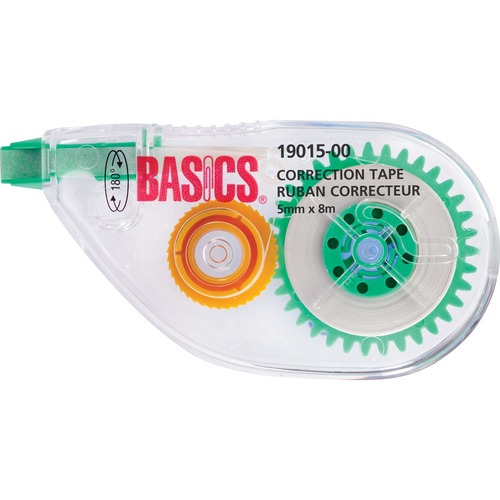 Basics® Correction Tape 12/box - 0.20" (5 mm) Width x 26.2 ft Length - 1 Line(s) - Non-refillable - 12 / Box