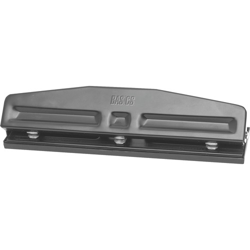 Basics® Three-Hole Adjustable Punch - 3 Punch Head(s) - 14 Sheet - 1/4" Punch Size