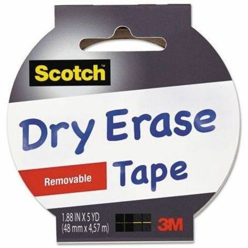 Scotch Dry Erase Tape, 1.88" x 5 Yd., White - 15 ft Length x 1.88" Width - White - 1