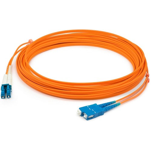 AddOn Fiber Optic Patch Network Cable - 131.2 ft Fiber Optic Network Cable for Network Device, Patch Panel, Hub, Switch, Media Converter, Router - First End: 2 x SC Network - Male - Second End: 2 x LC Network - Male - Patch Cable - Orange