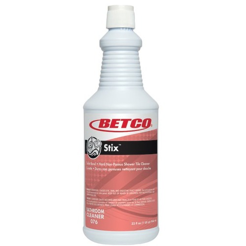 Betco Stix Toilet Bowl, Procelain and Shower Cleaner - 32 oz (2 lb) - Cherry Almond Scent - 12 / Carton - Pink