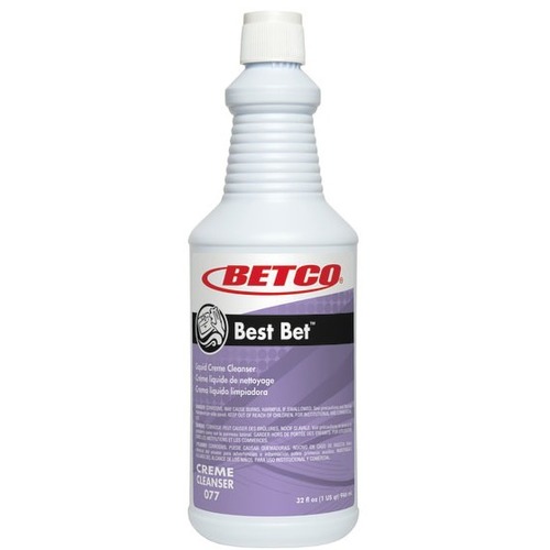 Betco Liquid Abrasive Creme Cleanser - For Ceramic, Tile, Plastic, Porcelain - 32 oz (2 lb) - Mint Scent - Non-scratching, Abrasive - White Bottle - 12 / Carton