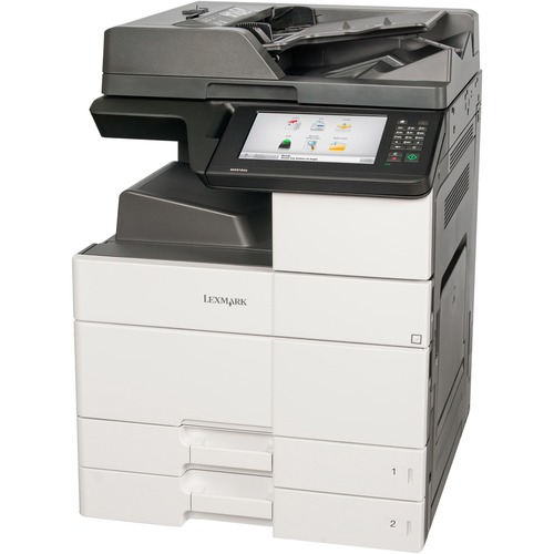 Lexmark MX910DE Laser Multifunction Printer - Monochrome - Copier/Fax/Printer/Scanner - 45 ppm Mono Print - 1200 x 1200 dpi Print - Automatic Duplex Print - Up to 200000 Pages Monthly - 1150 sheets Input - Color Scanner - 600 dpi Optical Scan - Monochrome