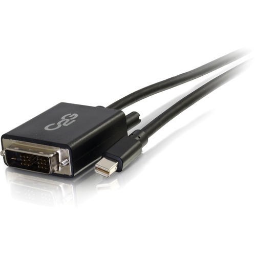 C2G 10ft Mini DisplayPort to DVI Cable - Single Link DVI-D Adapter - Black - DisplayPort/DVI-D for Video Device, Notebook, Monitor, Tablet - 10 ft - 1 x Mini DisplayPort Male Digital Video - 1 x DVI-D (Single-Link) Male Digital Video - Shielding - Black""