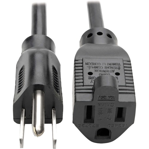 Eaton Tripp Lite Series Power Extension Cord, NEMA 5-15P to NEMA 5-15R - 10A, 120V, 18 AWG, 10 ft. (3.05 m), Black - 18 Gauge - 120 V AC10 A - Black - 10 ft Cord Length
