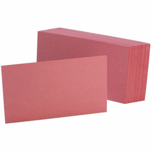Oxford Colored Blank Index Cards - 100 Sheets - Plain - 3" x 5" - Cherry Paper - Durable - 100 / Pack