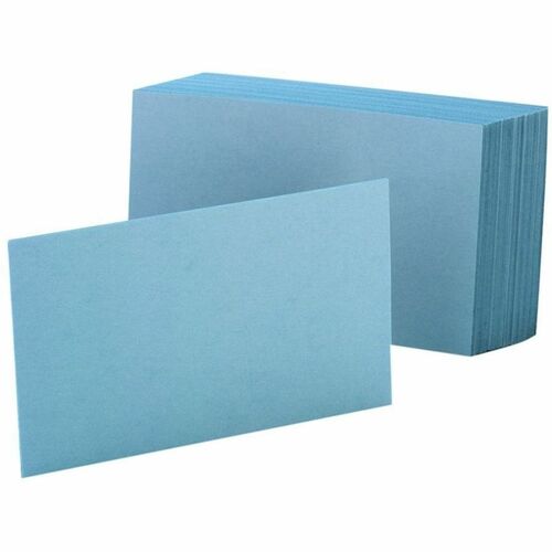 Oxford Colored Blank Index Cards - 100 Sheets - Plain - 4" x 6" - Blue Paper - Durable - 100 / Pack
