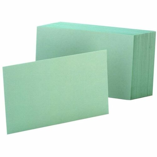 Oxford Colored Blank Index Cards - 100 Sheets - Plain - 4" x 6" - Green Paper - Durable - 100 / Pack