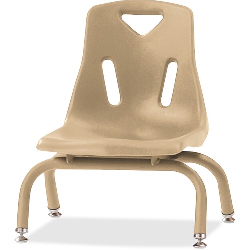Jonti-Craft Berries Stacking Chair - Steel Frame - Four-legged Base - Camel - Polypropylene - 1 Each
