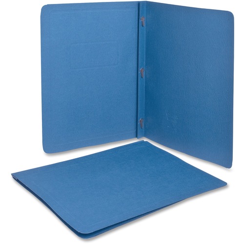 Oxford Letter Recycled Report Cover - 8 1/2" x 11" - 100 Sheet Capacity - Stock, Stock, Embossed Paper, Fiber - Light Blue - 10% Recycled - 25 / Box