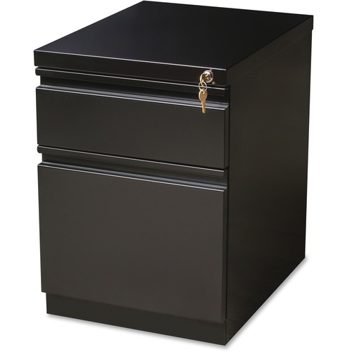 Hirsh HL10000 Series Box/File Mobile Pedestal - 2-Drawer - 15" x 19.9" x 21.8" - 2 x Drawer(s) for Box, File - Letter - Pull-out Drawer, Ball Bearing Slide, Key Lock, Casters - Recycled