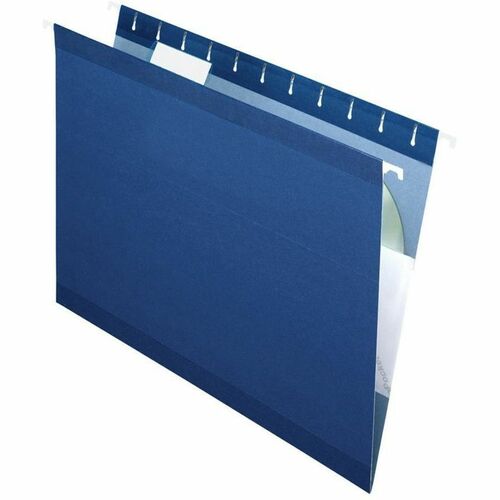 Pendaflex 1/5 Tab Cut Letter Recycled Hanging Folder - 8 1/2" x 11" - Navy - 10% Recycled - 25 / Box