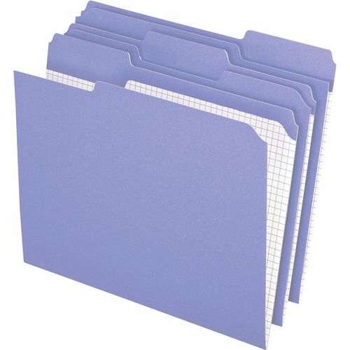 Pendaflex 1/3 Tab Cut Letter Recycled Top Tab File Folder - 8 1/2" x 11" - 3/4" Expansion - Top Tab Location - Assorted Position Tab Position - Lavender - 10% Fiber Recycled - 100 / Box