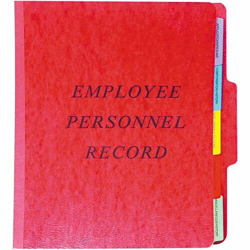 Pendaflex 1/3 Tab Cut Letter Recycled Organizer Folder - 8 1/2" x 11" - 400 Sheets Capacity - 2" Expansion - 1" Fastener Capacity - Top Tab Location - 5 Divider(s) - Red - Reinforced Tab, Moisture Resistant, Smudge Resistant, Reinforced Gusset, Rip Proof,