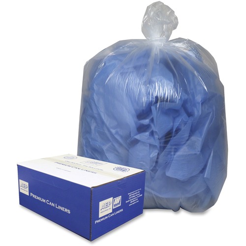 Berry Commercial Can Liners - 40" Width x 46" Length - 9 mil (229 Micron) Thickness - Clear - Plastic - 100/Carton - Can - Recycled