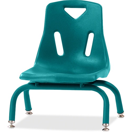 Jonti-Craft Berries Stacking Chair - Steel Frame - Four-legged Base - Teal - Polypropylene - 1 Each
