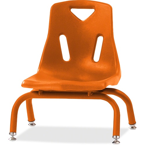 Jonti-Craft Berries Stacking Chair - Steel Frame - Four-legged Base - Orange - Polypropylene - 1 Each