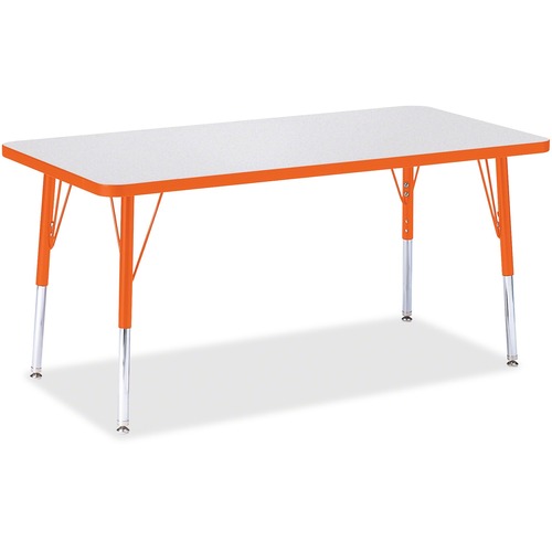 Jonti-Craft Berries Elementary Height Color Edge Rectangle Table - Laminated Rectangle Top - Four Leg Base - 4 Legs - Adjustable Height - 15" to 24" Adjustment - 48" Table Top Length x 24" Table Top Width x 1.13" Table Top Thickness - 24" Height - Assembl