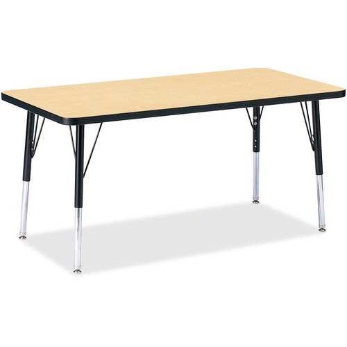 Jonti-Craft Berries Elementary Height Color Top Rectangle Table - Laminated Rectangle, Maple Top - Four Leg Base - 4 Legs - 48" Table Top Length x 24" Table Top Width x 1.13" Table Top Thickness - 24" Height - Assembly Required - Powder Coated - Steel