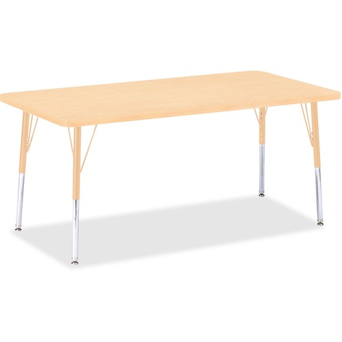 Jonti-Craft Berries Adult Height Maple Top/Edge Rectangle Table - Laminated Rectangle, Maple Top - Four Leg Base - 4 Legs - 60" Table Top Length x 30" Table Top Width x 1.13" Table Top Thickness - 31" Height - Assembly Required - Powder Coated - Steel