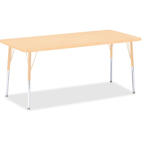 Jonti-Craft Berries Adult Height Maple Top/Edge Rectangle Table - Laminated Rectangle, Maple Top - Four Leg Base - 4 Legs - 72" Table Top Length x 30" Table Top Width x 1.13" Table Top Thickness - 31" Height - Assembly Required - Powder Coated - Steel