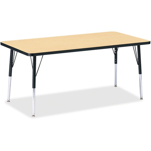 Jonti-Craft Berries Adult Height Color Top Rectangle Table - Laminated Rectangle, Maple Top - Four Leg Base - 4 Legs - Adjustable Height - 24" to 31" Adjustment - 60" Table Top Length x 30" Table Top Width x 1.13" Table Top Thickness - 31" Height - Assemb