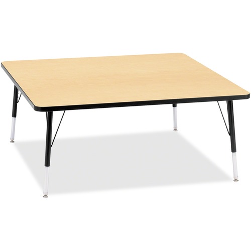 Jonti-Craft Berries Elementary Height Color Top Square Table - Laminated Square, Maple Top - Four Leg Base - 4 Legs - Adjustable Height - 15" to 24" Adjustment - 48" Table Top Length x 48" Table Top Width x 1.13" Table Top Thickness - 24" Height - Assembl