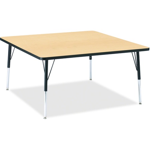 Jonti-Craft Berries Adult Height Classic Color Top Square Table - Laminated Square, Maple Top - Four Leg Base - 4 Legs - Adjustable Height - 24" to 31" Adjustment - 48" Table Top Length x 48" Table Top Width x 1.13" Table Top Thickness - 31" Height - Asse