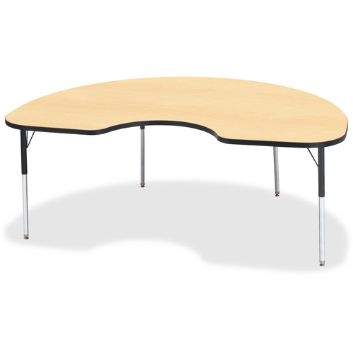 Jonti-Craft Berries Adult Color Top Kidney Table - Laminated Kidney-shaped, Maple Top - Four Leg Base - 4 Legs - 72" Table Top Length x 48" Table Top Width x 1.13" Table Top Thickness - 31" Height - Assembly Required - Powder Coated - Steel