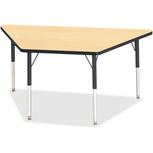 Jonti-Craft Berries Adult-Size Classic Color Trapezoid Table - Laminated Trapezoid, Maple Top - Four Leg Base - 4 Legs - Adjustable Height - 24" to 31" Adjustment - 60" Table Top Length x 30" Table Top Width x 1.13" Table Top Thickness - 31" Height - Asse