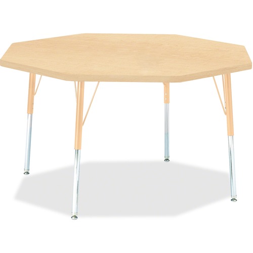 Jonti-Craft Berries Adult Height Maple Top/Edge Octagon Table - Laminated Octagonal, Maple Top - Four Leg Base - 4 Legs - 1.13" Table Top Thickness x 48" Table Top Diameter - 31" Height - Assembly Required - Powder Coated - Steel