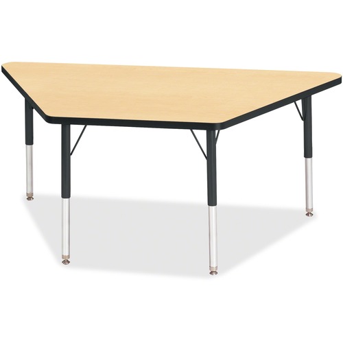 Jonti-Craft Berries Elementary Height Classic Trapezoid Table - Laminated Trapezoid, Maple Top - Four Leg Base - 4 Legs - Adjustable Height - 15" to 24" Adjustment - 60" Table Top Length x 30" Table Top Width x 1.13" Table Top Thickness - 24" Height - Ass