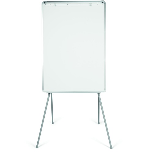 MasterVision Quadpod Presentation Easel - 28" (2.3 ft) Width x 40.5" (3.4 ft) Height - White Surface - Gray Aluminum Frame - Rectangle - Floor Standing, Tabletop - Telescoping Leg, Non-magnetic, Sturdy, Foldable, Lightweight, Portable, Pen Tray, Adjustabl