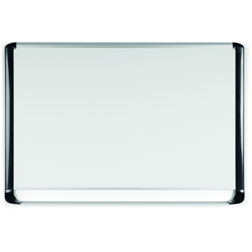 MasterVision MVI Platinum Plus Dry-erase Board - 36" (3 ft) Width x 24" (2 ft) Height - White Porcelain Surface - Silver/Black Aluminum/Plastic Frame - Rectangle - Magnetic - Scratch Resistant, Ghost Resistant, Marker Tray, Sturdy - Assembly Required - 1 