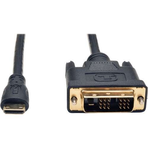 Tripp Lite 10ft Mini HDMI to DVI-D Digital Monitor Adapter Video Converter Cable M/M 10' - HDMI/DVI for Video Device, Camcorder, Digital Camera, Monitor - 10 ft - 1 x Mini HDMI Male Digital Audio/Video - 1 x DVI-D (Single-Link) Male Digital Video - Gold P