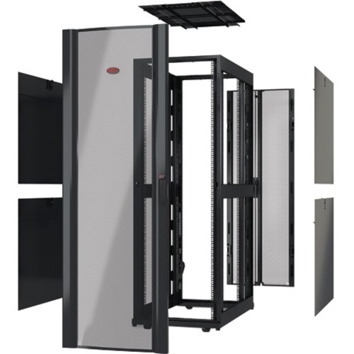 APC by Schneider Electric NetShelter SX AR3307X617 Rack Cabinet - For Server - 48U Rack Height x 19" Rack Width x 41.73" Rack Depth - Black - 2250 lb Dynamic/Rolling Weight Capacity - 3000 lb Static/Stationary Weight Capacity