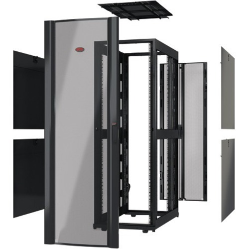 APC by Schneider Electric NetShelter SX AR3357X617 Rack Cabinet - For Blade Server, Converged Infrastructure - 48U Rack Height x 19" Rack Width x 41.26" Rack Depth - Black - Steel - 2250 lb Dynamic/Rolling Weight Capacity - 3000 lb Static/Stationary Weigh