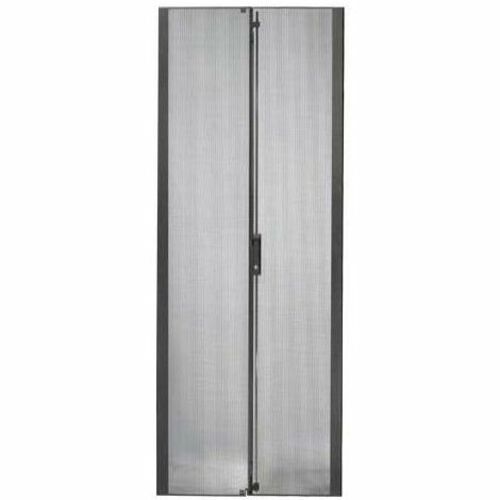 NetShelter SX 48U 750mm Wide Perforated Split Doors Black - Black - 85.9" Height x 29.5" Width x 1" Depth