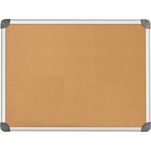 Quartet Euro Bulletin Board - 48" (1219.20 mm) Height x 96" (2438.40 mm) Width - Mounting System - Anodized Aluminum Frame - Cork/Fabric Bulletin Boards - QRT15532